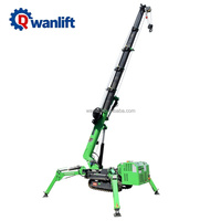 Grue araignée électrique à double alimentation 5 tonnes 17m avec élingue à câble, nouveau mini-treuil télécommandé