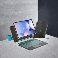 Casing Keyboard 14.6 Inci untuk Tab S10 Ultra dengan Penutup Keyboard yang Dapat Dilepas, Bahan PU