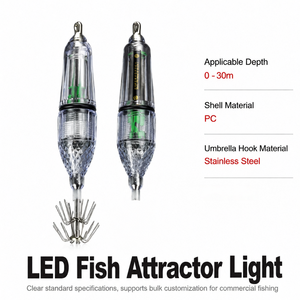 High Visibility Diamond Texture LED Squid Lure - 300M Deep Sea Pressure Resistant Underwater Fishing Light for Night Sea Game - Product Image 1