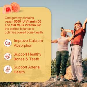 OEM vitamina D3 K2 riempite di gummie con vitamina <span class=keywords><strong>B</strong></span> complesso metil B12, B9, B6 vitamina E E zinco MCT olio supporta la forza dei denti ossei - Product Image 4