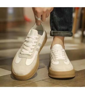 Automne été AD décontracté sportif chaussures à bout en cuir véritable blanc/noir à lacets confortable maille semelle intermédiaire en caoutchouc antidérapant - Product Image 3