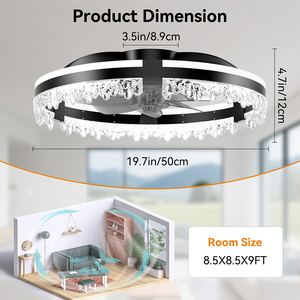<span class=keywords><strong>Ventilador</strong></span> de Techo LED Plegable de 120-277V, 32W, 4320LM, con Control Remoto y por Teléfono, 7 Aspas, 6 Velocidades, <span class=keywords><strong>Diseño</strong></span> Moderno, Color Blanco - Product Image 4
