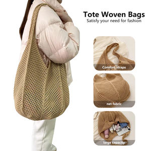 <span class=keywords><strong>Sac</strong></span> Fourre-Tout <span class=keywords><strong>de</strong></span> <span class=keywords><strong>Plage</strong></span> en Crochet Tissé à la Main Multicolore en Gros OEM – Grand <span class=keywords><strong>Sac</strong></span> <span class=keywords><strong>de</strong></span> Courses d'Été Tressé pour Femmes avec Logo Personnalisé - Product Image 3