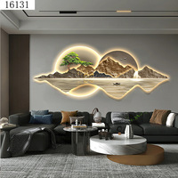 Décoration intérieure Impression de paysage de luxe Peintures modernes en porcelaine cristal clair en verre Art mural 3D à DEL