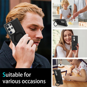 Armor Hybrid TPU + PC funda trasera para <span class=keywords><strong>Samsung</strong></span> Galaxy S25 S24 S23 S22 S21 <span class=keywords><strong>Ultra</strong></span> Plus S23 S20 FE <span class=keywords><strong>Note</strong></span> <span class=keywords><strong>20</strong></span> <span class=keywords><strong>Ultra</strong></span> con soporte de anillo giratorio - Product Image 5