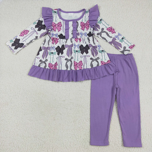 Conjunto de Ropa Morada de Manga Larga con Lazos para Bebé Niña, Otoño, Halloween, Hermana o Hermano - Product Image 2