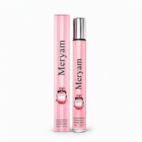 Ensemble de flacons cylindriques de parfum unisexe rayés rose et blanc pour affichage, shopping, décontracté, rendez-vous, longue durée
