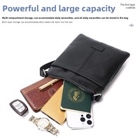 Sac à dos mini en cuir véritable printemps 2025, sacoche bandoulière homme en cuir pleine fleur, pochette téléphone aspect premium avec coutures soignées