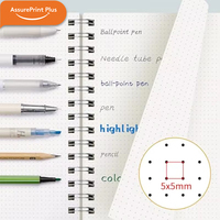 Carnet à spirale A5 personnalisé avec logo, 300 pages, pages pointillées, couverture rigide imperméable, reliure double spirale