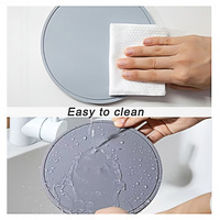 Logo personnalisé Rond 10cm Silicone Tasse Pad Étanche Anti-dérapant Tasse Tapis Doux Isolation Thermique Ménage Sous-Dessous De Verre
