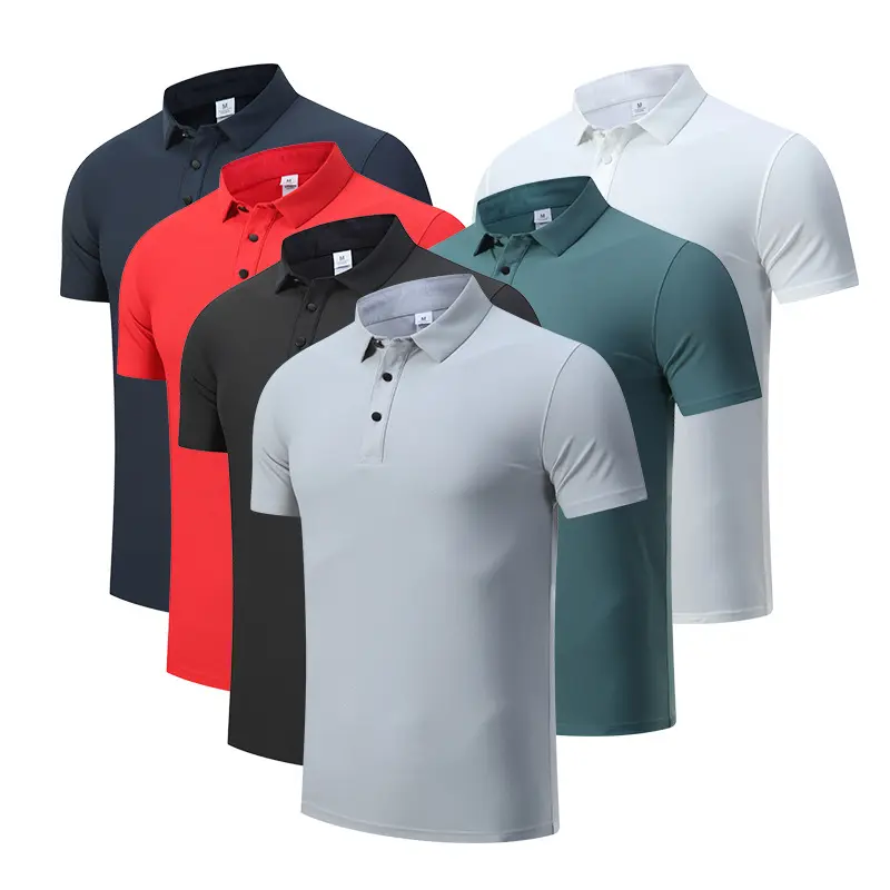 Camiseta polo esportiva em branco para golfe unissex lisa de nylon spandex unissex