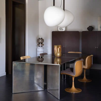 Console moderne de 126 pouces de long avec base sculpturale, finition grise pour salon, entrée, bureau et mobilier de maison