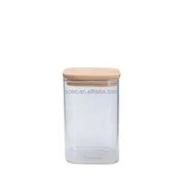 Tanque de vidro transparente para armazenar condimentos, leite em pó, doces