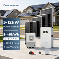 Kit solaire complet hors réseau avec batterie Deye SUN-(3-6.6)K-OG03LP1 48V LiFePO4 5-20kWh, système d'onduleur de stockage pour l'électrification rurale