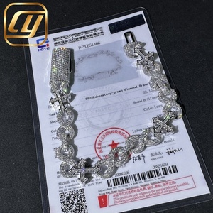 925 Sterling Silver VVS Lab Grown Diamond <b>Infinity</b> Link <b>Bracelet</b> For Men 13MM - Product Image 1