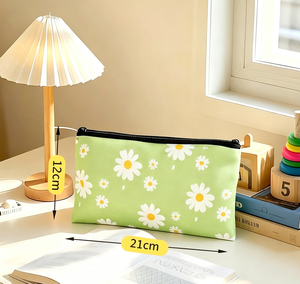 Custom Logo Canvas Storage <b>Bag</b> Pen Case Simple Style Primary Secondary Students Factory Wholesale for Training Promotion Pencil - Product Image 1