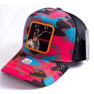 Cappello da camionista Omeon a 6 pannelli, regolabile, in rete traspirante, unisex, stile street, con ricamo a forma di cervo, primavera estate - Product Image 1