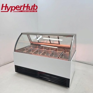 Vitrine réfrigérée pour glaces, refroidie par <span class=keywords><strong>air</strong></span>, commerciale, ventilée, pour la présentation de glaces dures - Product Image 1