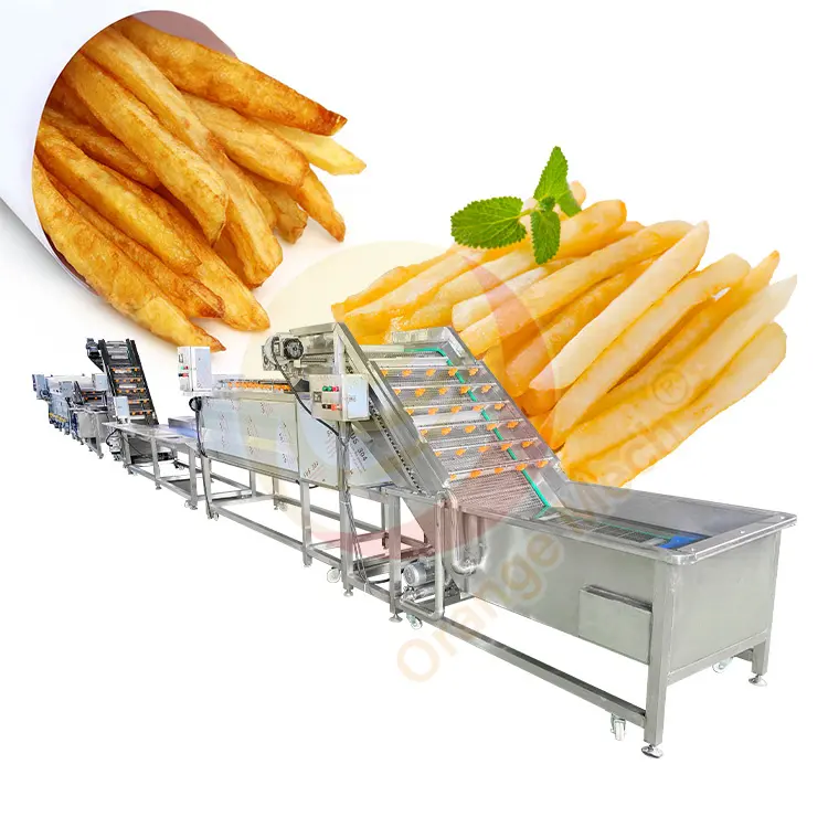 ماكينة صنع رقائق البطاطس الحلوة المقرمشة المجمدة الفرنسية الصغيرة الحجم من Usine Frite ، ماكينة كهربائية