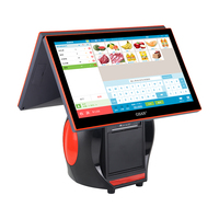 Système de caisse enregistreuse tout-en-un à double écran tactile de 15,6 pouces, menu numérique pour les petites entreprises, magasins de détail, vente en gros