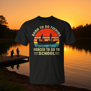 T-shirt « Born to Go Fishing » pour garçons, vêtements promotionnels pour les amateurs de pêche - Product Image 3