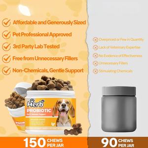 Probiotiques pour chiens OEM ODM Private Label avec prébiotiques favorisant un microbiome intestinal équilibré - Renforce la santé immunitaire - Friandises à mâcher molles - Product Image 6