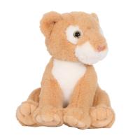 Peluche réaliste de lionceau assis, jouet en peluche doux brun clair, peluche de lionceau femelle, cadeau d'anniversaire pour enfants