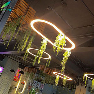 실내 가정 장식 식물 꽃 펜던트 빛 블랙 알루미늄 주방 식당 직사각형 천장 교수형 식물 샹들리에 - Product Image 6