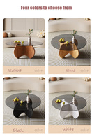 Table basse de salon design de luxe moderne en bois avec plateau en verre, petite table à thé pour la maison, vente en gros à prix abordable