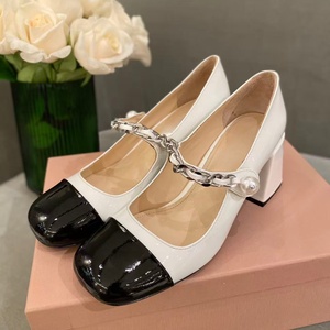 Chaussures de marque de créateur, bout carré confortable, chaussures classiques de haute qualité pour femmes, talons hauts style Xiao Xiang féminin - Product Image 1