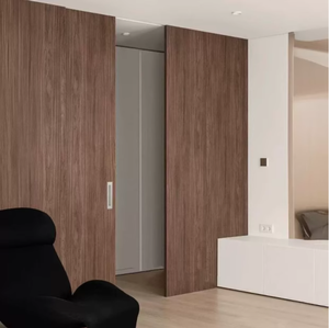 Portes d'intérieur de <span class=keywords><strong>grange</strong></span> coulissantes <span class=keywords><strong>en</strong></span> bois de style moderne Prévention des incendies Surface finie <span class=keywords><strong>en</strong></span> MDF pour l'intérieur pour les hôtels Salles de bains - Product Image 2