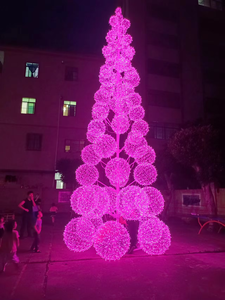Decoración navideña <span class=keywords><strong>para</strong></span> exteriores, metal alto, iluminación gigante de 12 pies, decoración navideña predecorada, esfera, árbol de Navidad gigante - Product Image 2