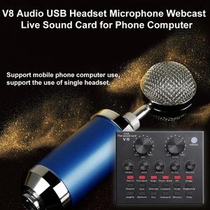 Tarjeta de Sonido V8 2026 para Dropshipping, Audio USB 5.0, Micrófono para Auriculares, Set V8s para Transmisiones en Vivo, 18 Efectos de Sonido, 6 Modos para Teléfono y Computadora - Product Image 3