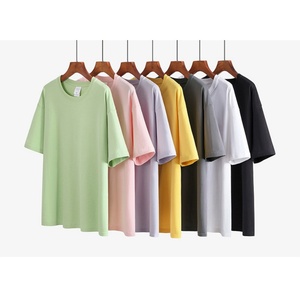 เสื้อยืดผู้หญิงสีพื้นปี 2025 เสื้อไซส์ใหญ่ เสื้อยืดโอเวอร์ไซส์ผ้าฝ้ายสำหรับผู้หญิง พร้อมโลโก้แบบกำหนดเอง เสื้อยืดผ้าฝ้าย 100% - Product Image 4