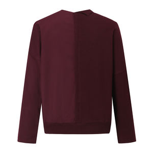 Logo personalizzato stampato su richiesta <span class=keywords><strong>bordeaux</strong></span> alla moda <span class=keywords><strong>donna</strong></span> Pullover top abbigliamento coreano a maniche lunghe camicette eleganti donne Femme - Product Image 2