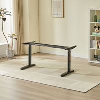 Bureau de travail électrique moderne en métal noir personnalisé à moteur unique, réglable en hauteur, avec pieds de table élévatrice pour ordinateur