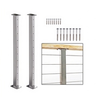 Câble carré en acier inoxydable noir DF 42" 36" 316 304 pour garde-corps de balcon, escalier, clôture de jardin, design moderne, installation DIY