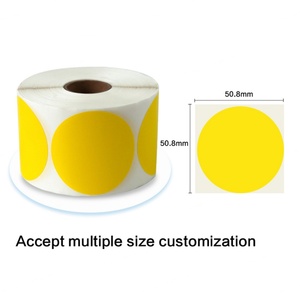 Custom Self Adhesive Colorful Direct Thermal Sticker Circle Label Round Thermal Label Roll - Product Image 3