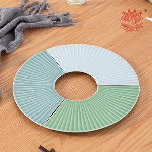 <span class=keywords><strong>Set</strong></span> Piring <span class=keywords><strong>Sushi</strong></span> Bentuk Kipas Celadon Elegan dengan Tiga Warna, Peralatan Makan Keramik Gaya Jepang untuk Makan Malam Mewah & Hadiah - Product Image 2