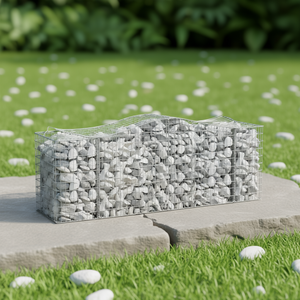 Ensemble de 2 paniers gabions en fer galvanisé argenté pour pots de fleurs, jardinières, design rustique - Product Image 2