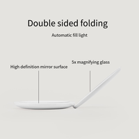 Miroir de maquillage rond compact à double face éclairé avec grossissement 2x, miroir cosmétique personnalisé pour femmes