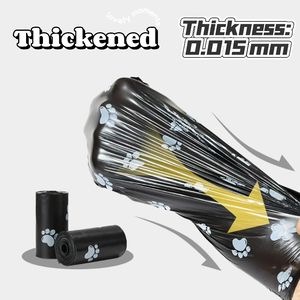 Köpekler için yüksek kalite siyah kaka poşetleri Epi + HDPE + PE suda çözünür rulo kalınlığı Pet um Pet atık torbaları kokulu kaka poşetleri - Product Image 3