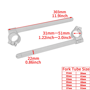 Manillares de motocicleta CNC de aluminio con clip, universales de 31-50 mm, tipo dividido para motos deportivas y de calle, abrazadera elevadora anodizada en negro H - Product Image 3