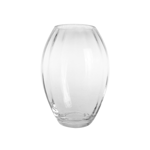 Jarrón de Vidrio Óptico Transparente Soplado a Mano, Jarrón en Forma de Barril para Arreglos Florales en el Hogar u Oficina, Centro de Mesa Moderno - Product Image 1