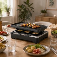 Grill Raclette Électrique Portable 2-en-1 1500W pour BBQ Coréen, Utilisation Intérieure, Maison et Hôtel, Antiadhésif Sans PFAS