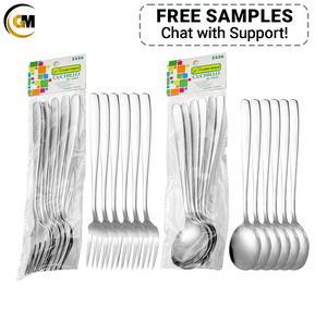 Bộ dao dĩa GEMEI bán buôn, kiểu dáng cổ điển, tùy chỉnh, 6 món, khuyến mãi, bộ thìa và dĩa đánh bóng gương, bộ dao dĩa bằng thép không gỉ - Product Image 1