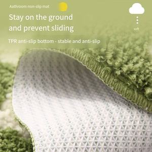 Tapis de bain floqué à motif de pieds, en polyester à poils longs, antidérapant en TPR, pour entrée de salle de bain, tapis de sol absorbant pour la maison et la douche - Product Image 6