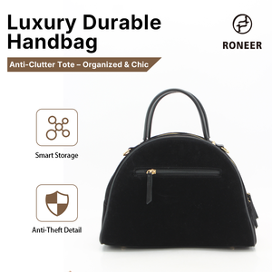Sac à main pliable portable en PU noir pour femme, imperméable, avec fleurs en perles, fabriqué en Chine, pour collections de marques – Vente en gros - Product Image 1