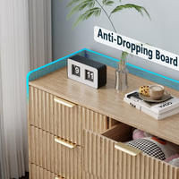 Commode double moderne à 6 tiroirs anti-basculement, large coffre de rangement en bois, meuble de chambre, organisateur de vêtements pour enfants et de chambre d'enfant