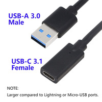 Adaptateur de convertisseur de connecteur USB 3.0 Type A mâle vers USB 3.0 Type C femelle